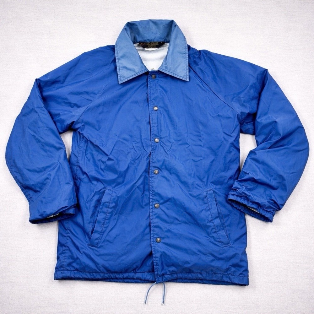 Vintage Sears Coaches Jacket Blue Windbreaker Size S Small Retro 90s Sporty